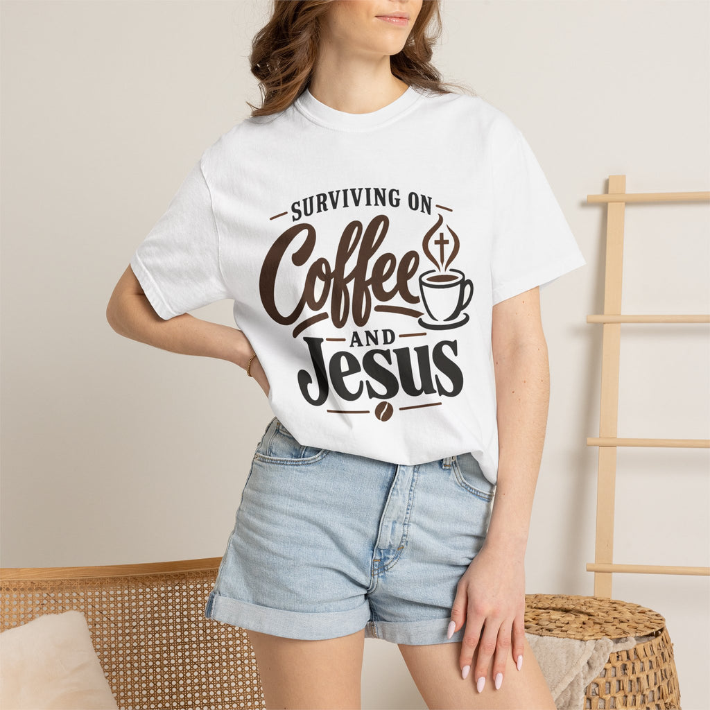 Surviving on Coffee and Jesus T-shirt | Christian Coffee Tee