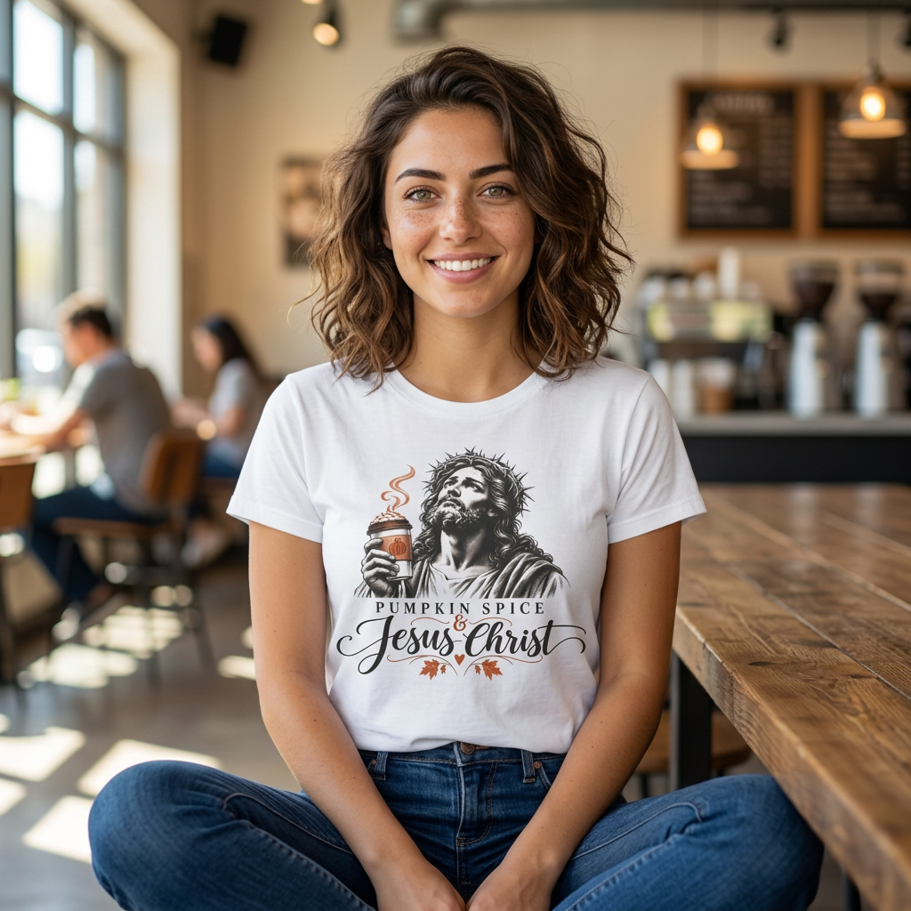 Pumpkin Spice Jesus Christ T-Shirt — Fall Faith Graphic Tee