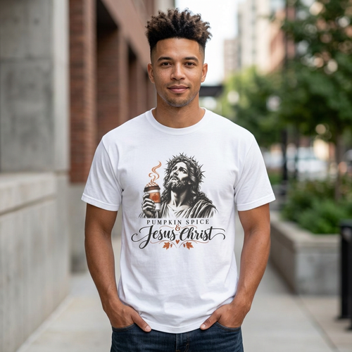 Pumpkin Spice Jesus Christ T-Shirt — Fall Faith Graphic Tee